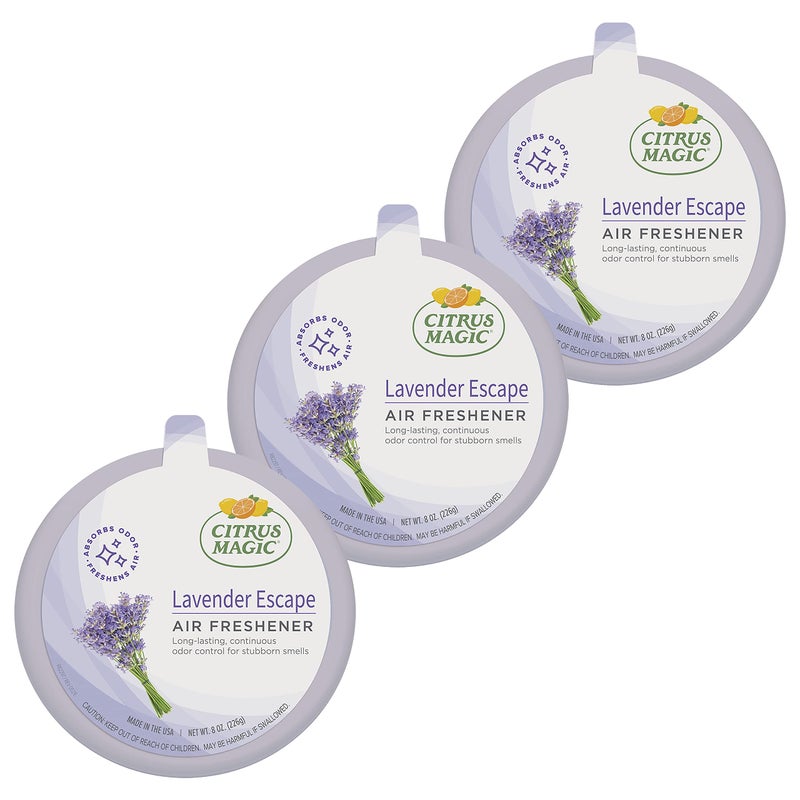Citrus Magic Odor Absorbing Solid Air Freshener, Lavender Escape, 8 Ounce (Pack of 3) - Image 1